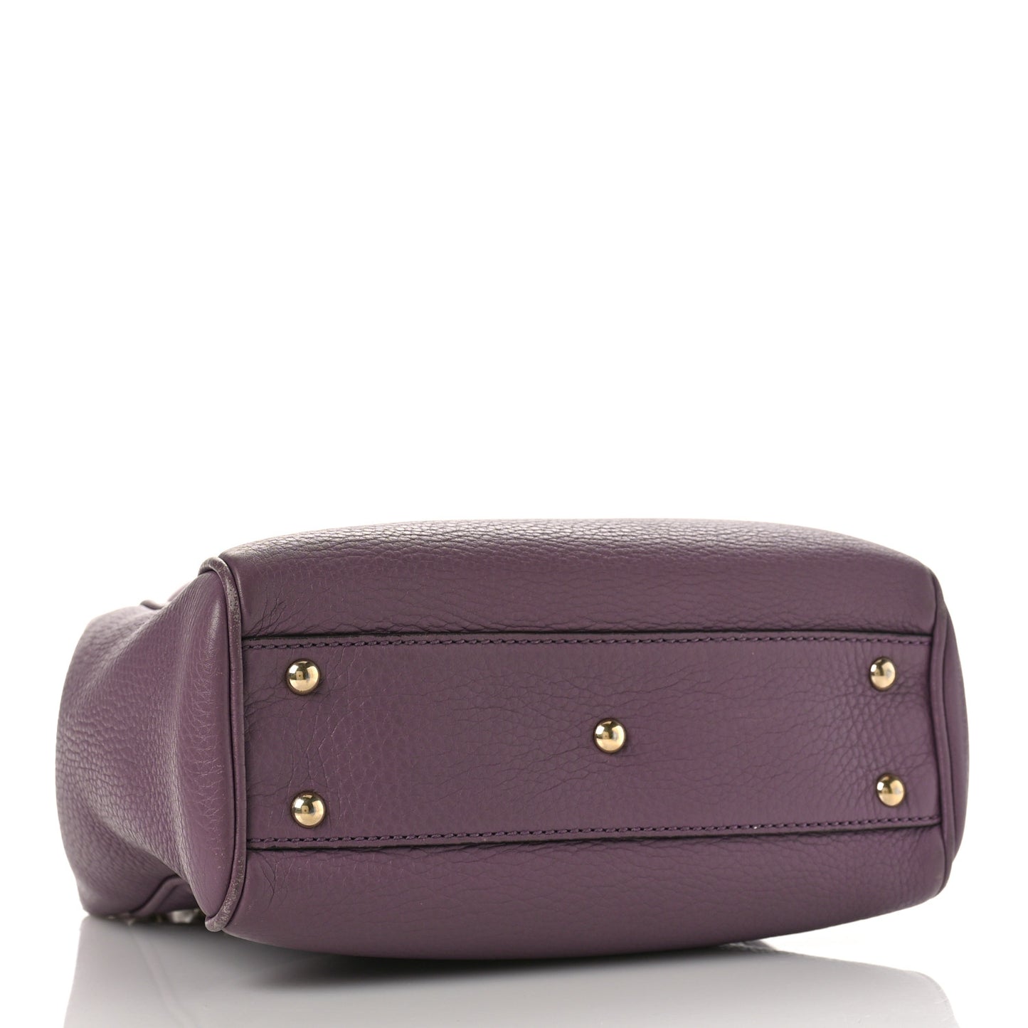 Calfskin Mini Bamboo Shopper Tote Purple