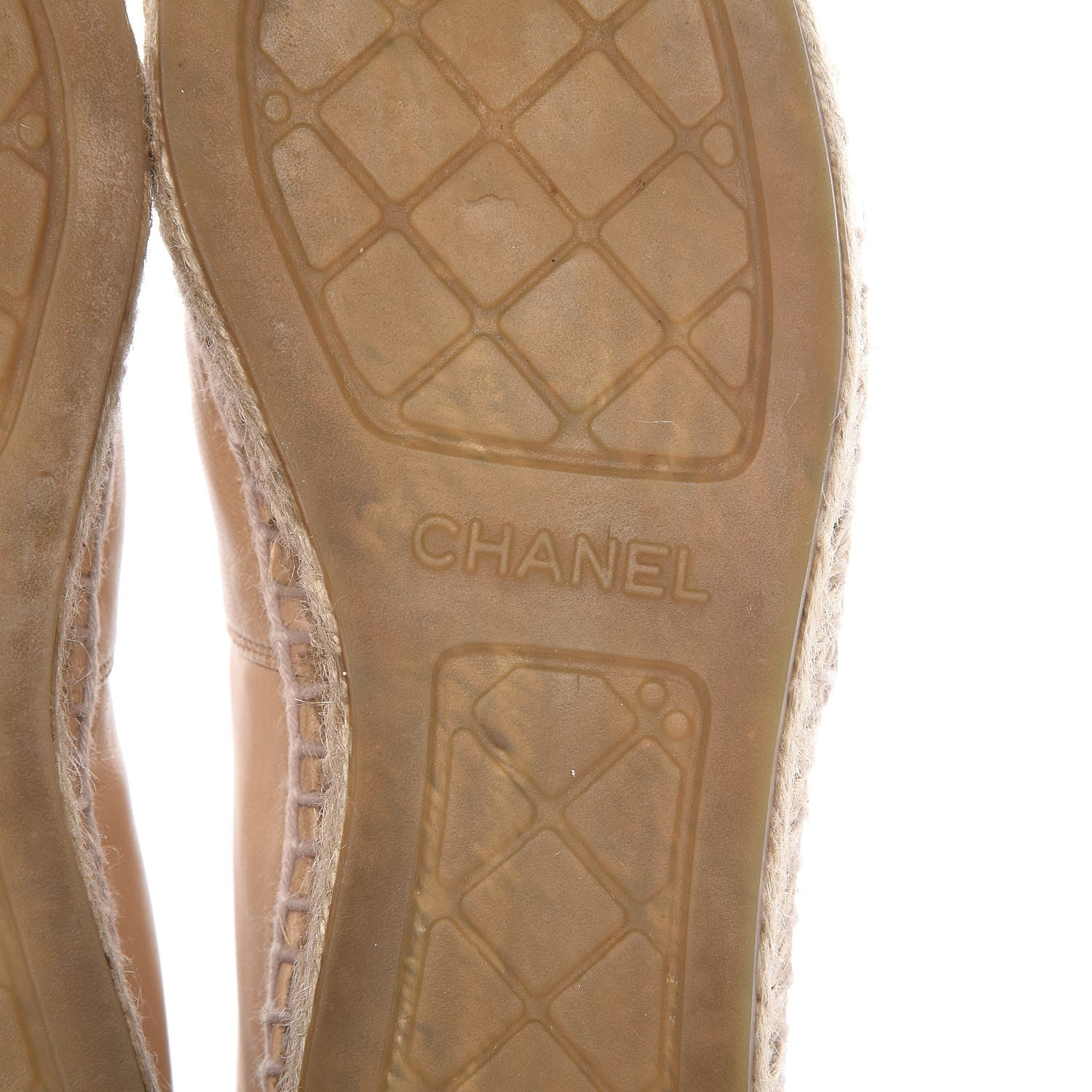 Chanel Lambskin CC Espadrilles 36 Beige Black 8 of 13