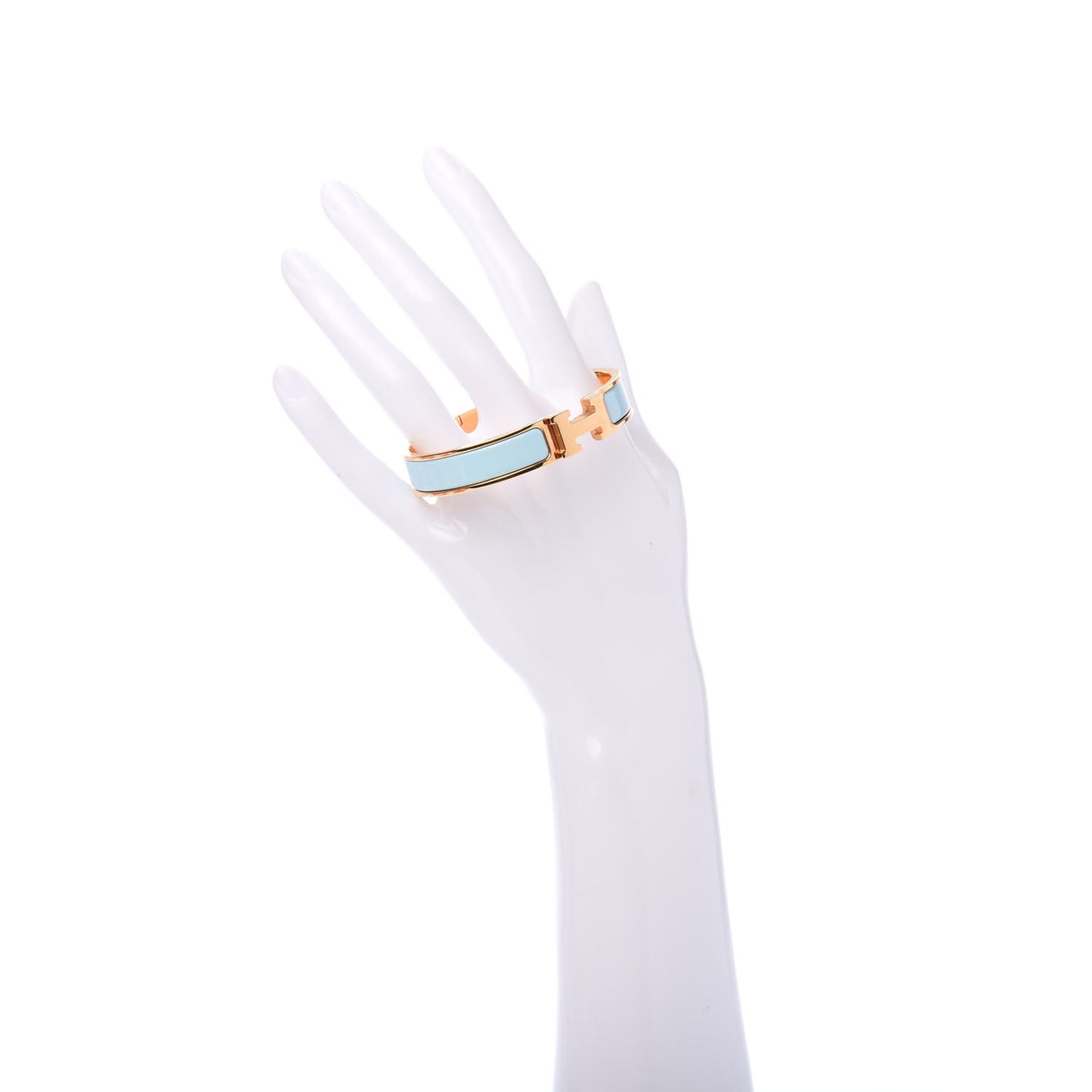 Enamel Narrow Clic Clac H Bracelet GM Bleu Glacier