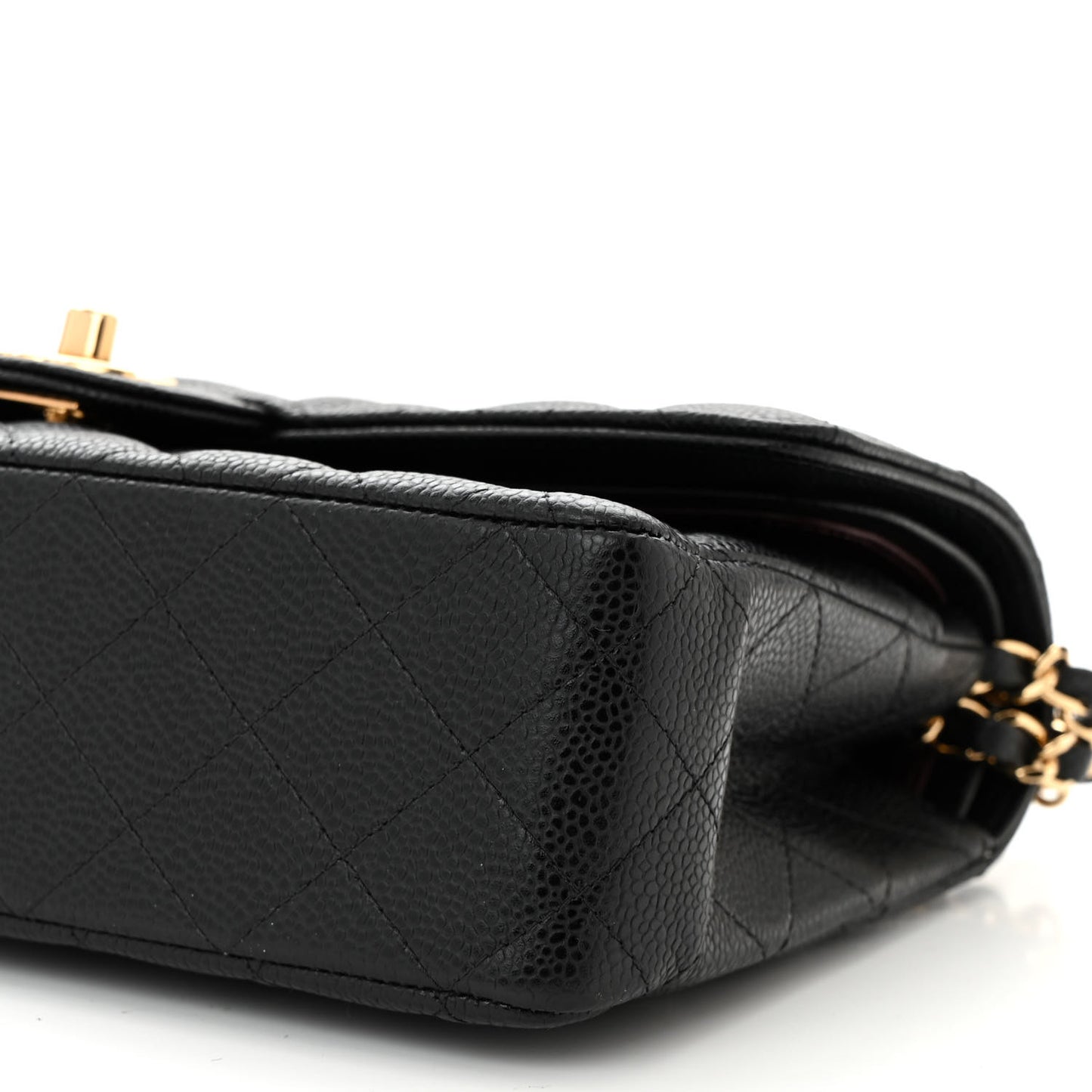 Caviar Quilted Medium Double Flap Black