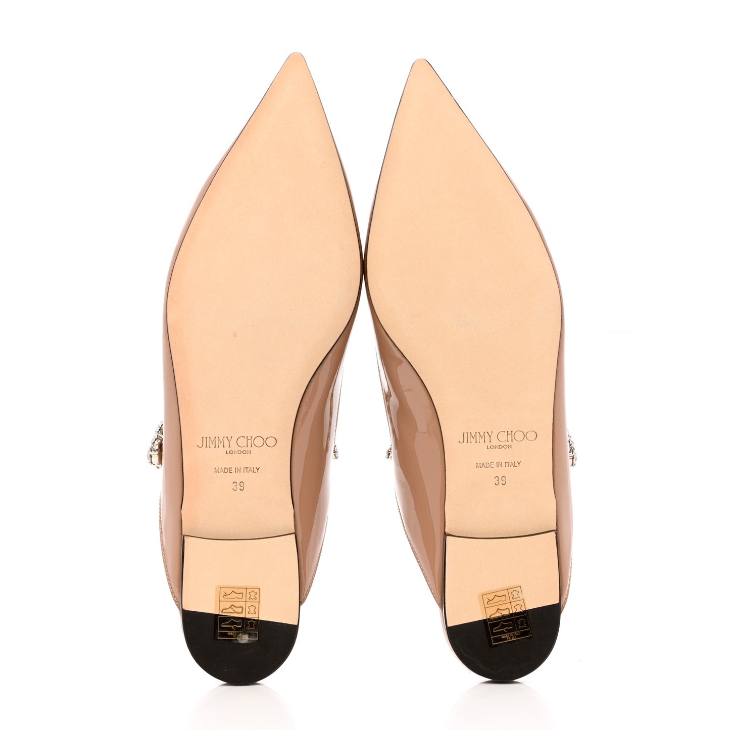 Patent Crystal Bing Mule Flats 39 Ballet Pink