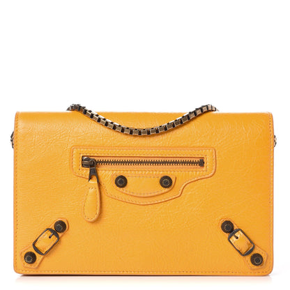 Balenciaga Agneau Giant Brass Wallet On Chain Jaune Miel 1 of 7