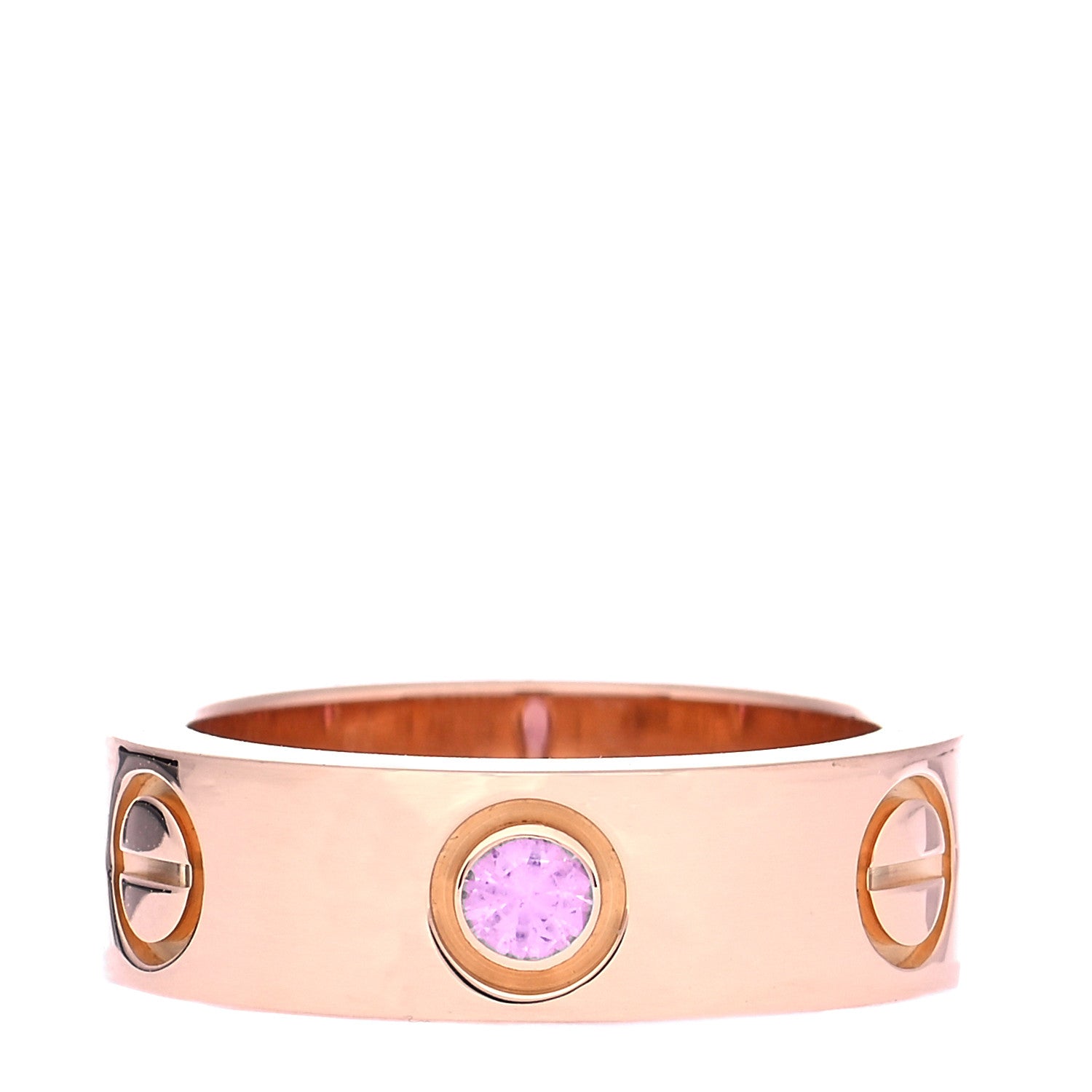 Cartier 18K Pink Gold Pink Sapphire 5.5mm LOVE Ring 47 4 1 of 5