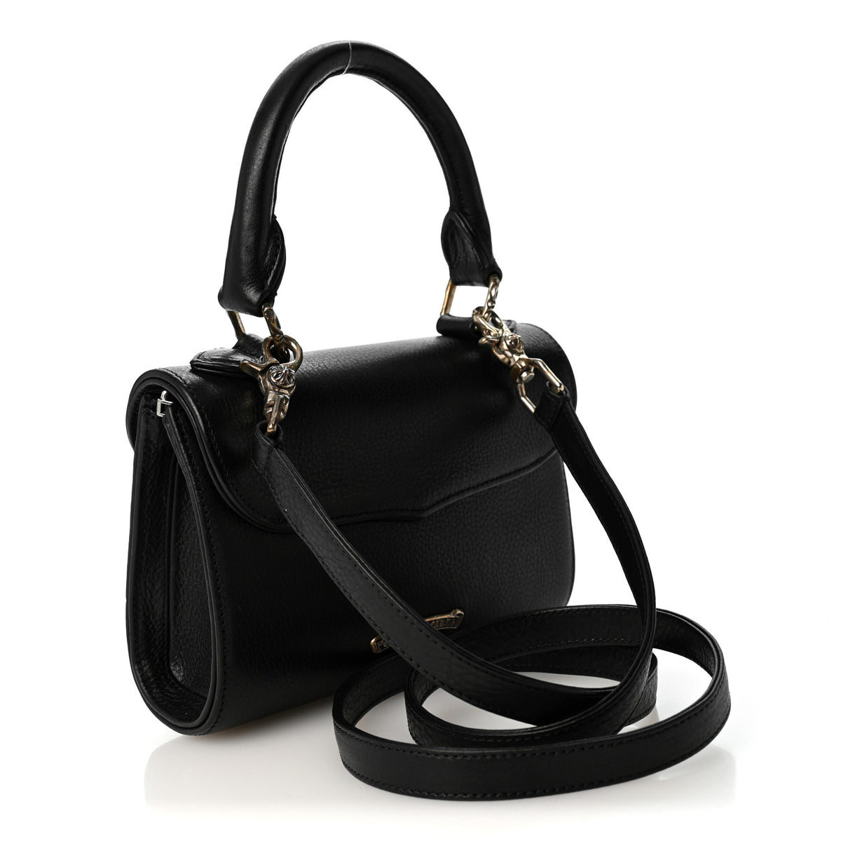 Grained Calfskin Cross Doc Adams Bag Black