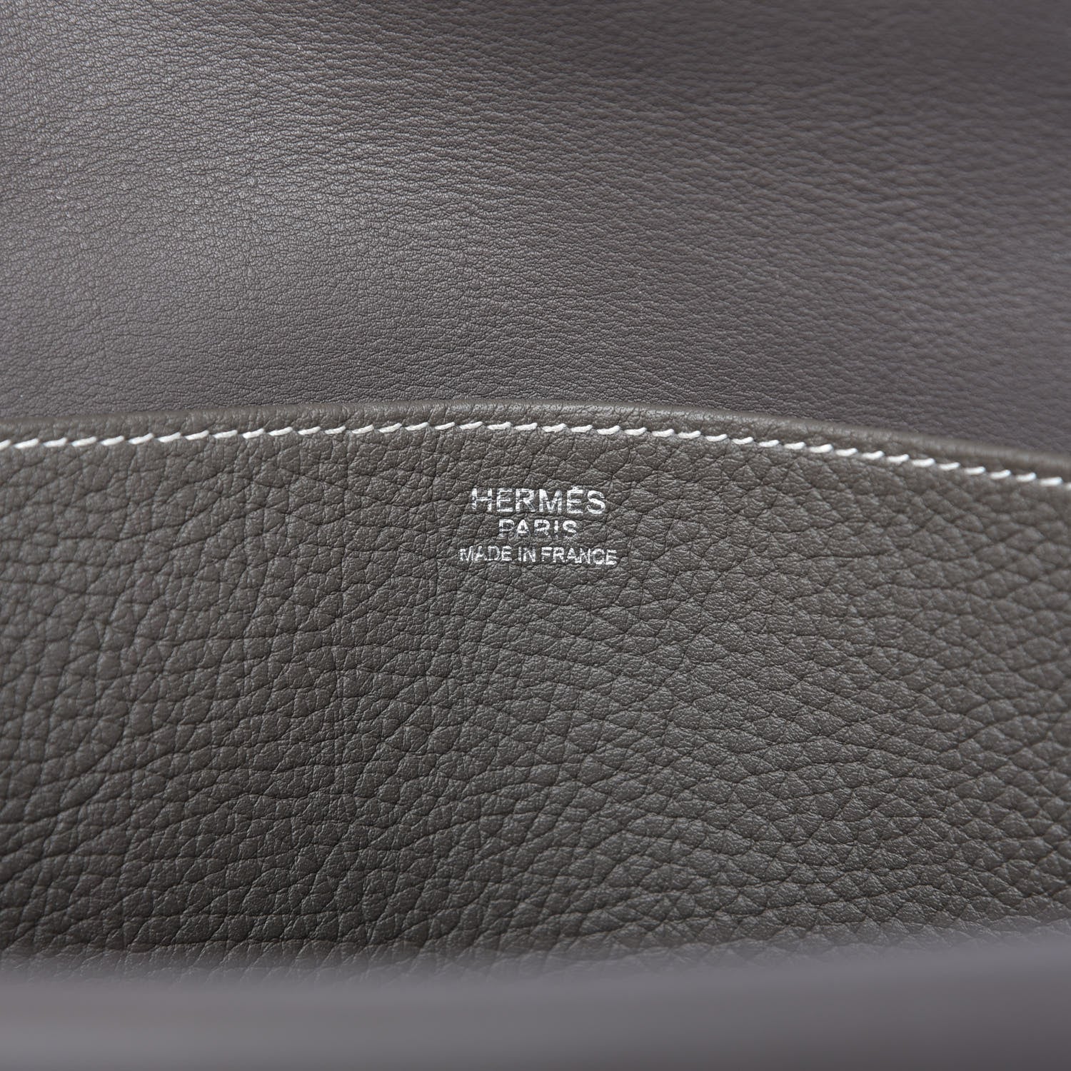 Hermes Taurillon Clemence Halzan 31 GM Etoupe 8 of 8