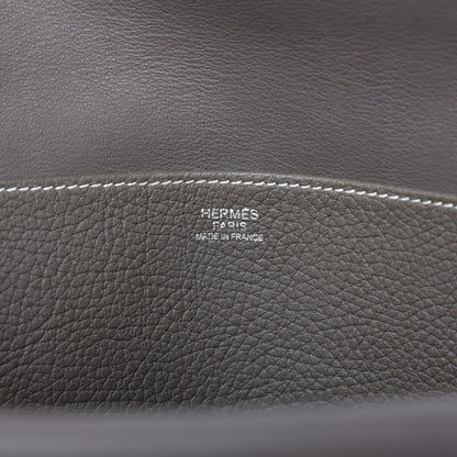 Hermes Taurillon Clemence Halzan 31 GM Etoupe 8 of 8