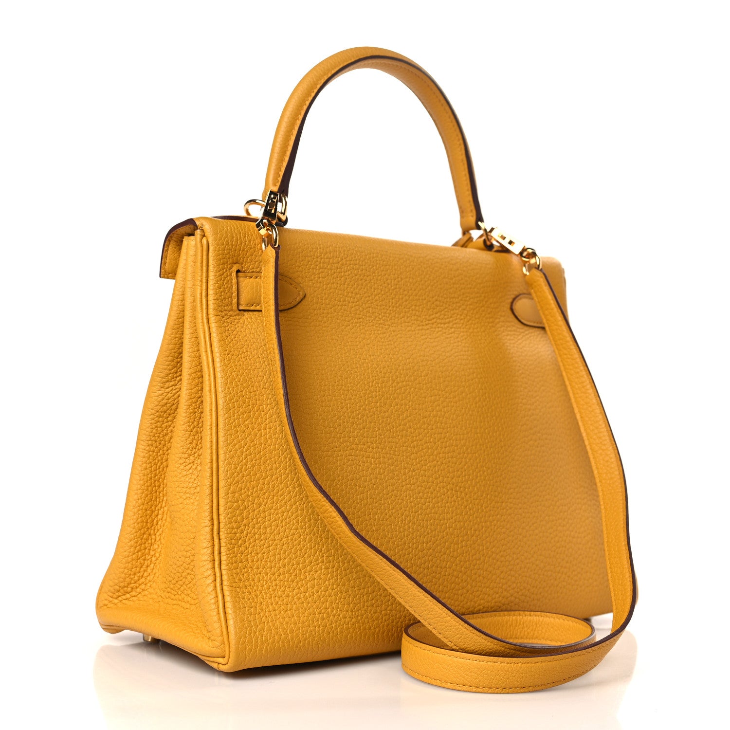 Hermes Togo Kelly Retourne 28 Jaune Ambre 3 of 9