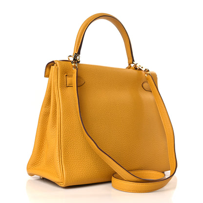 Hermes Togo Kelly Retourne 28 Jaune Ambre 3 of 9