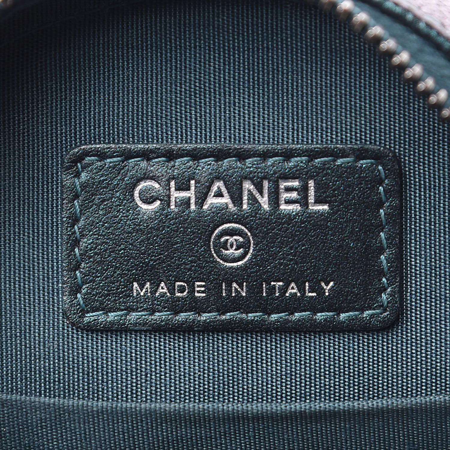 Chanel Iridescent Caviar Quilted Round Filigree Crossbody Dark Turquoise 5 of 10