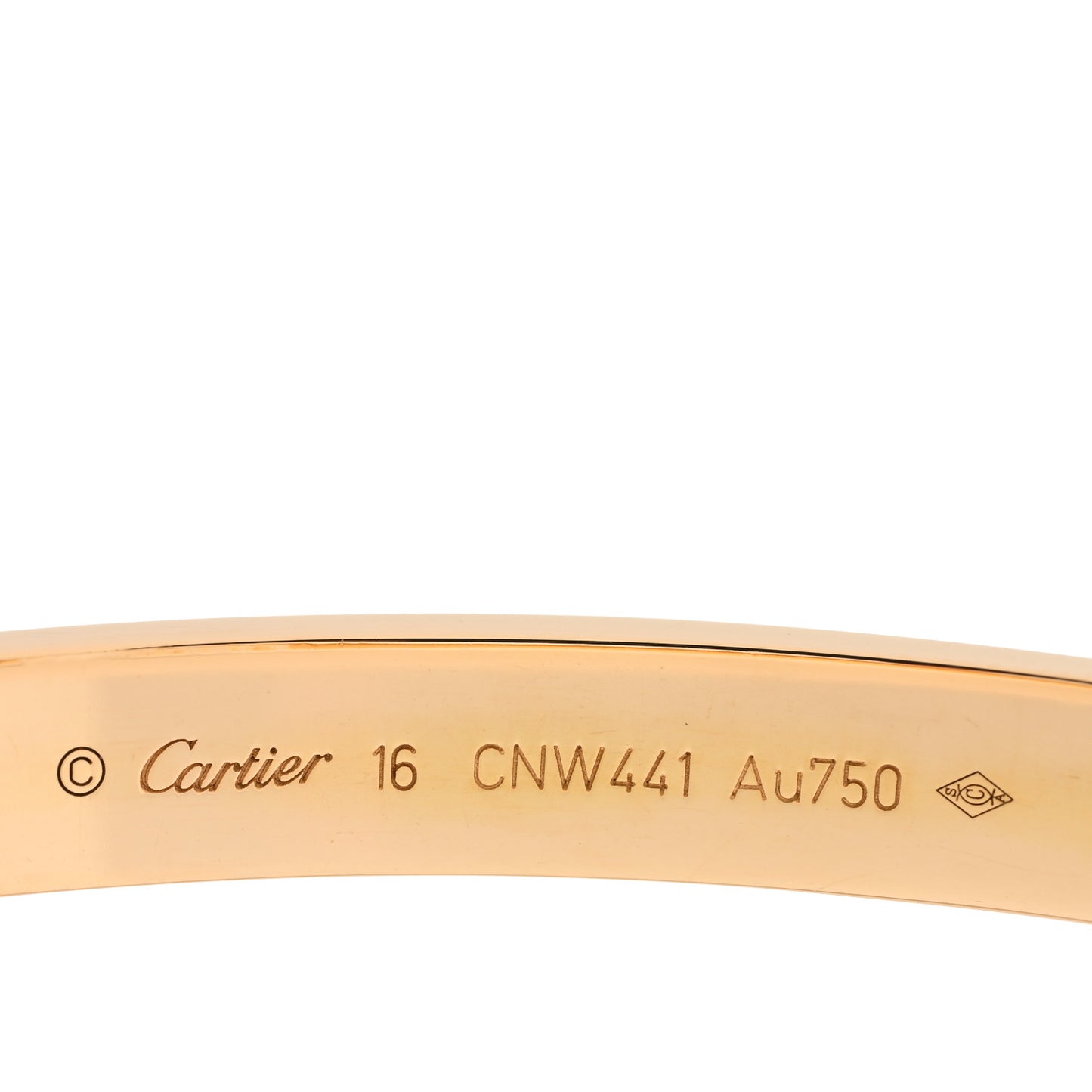 18K Yellow Gold Love Bracelet 16