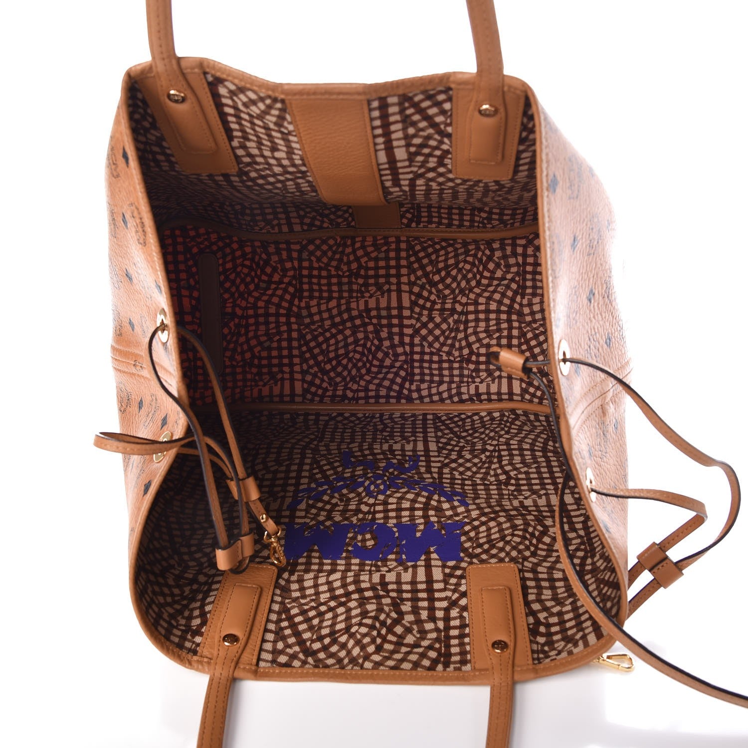 MCM Visetos Large Liz Reversible Shopper Tote Cognac 10 of 13