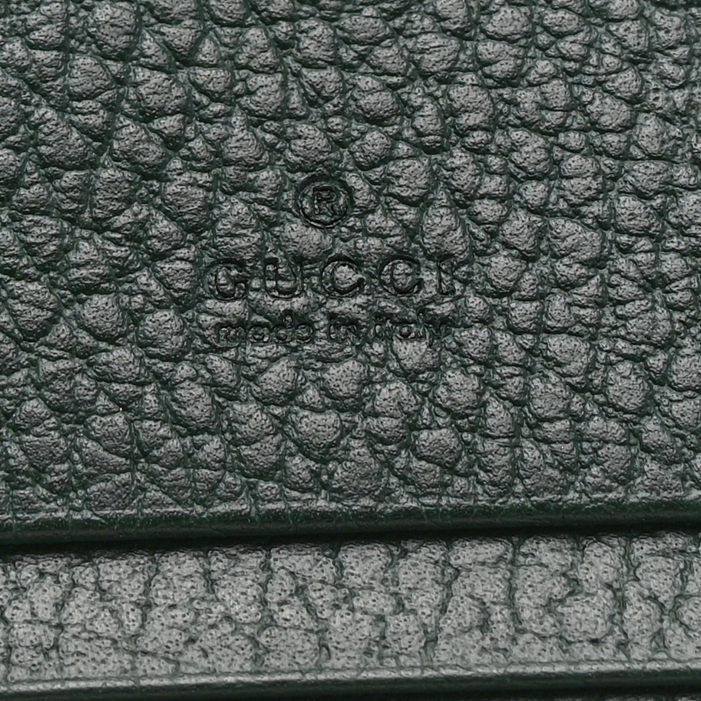 Calfskin Garden Bat Card Case Dark Green