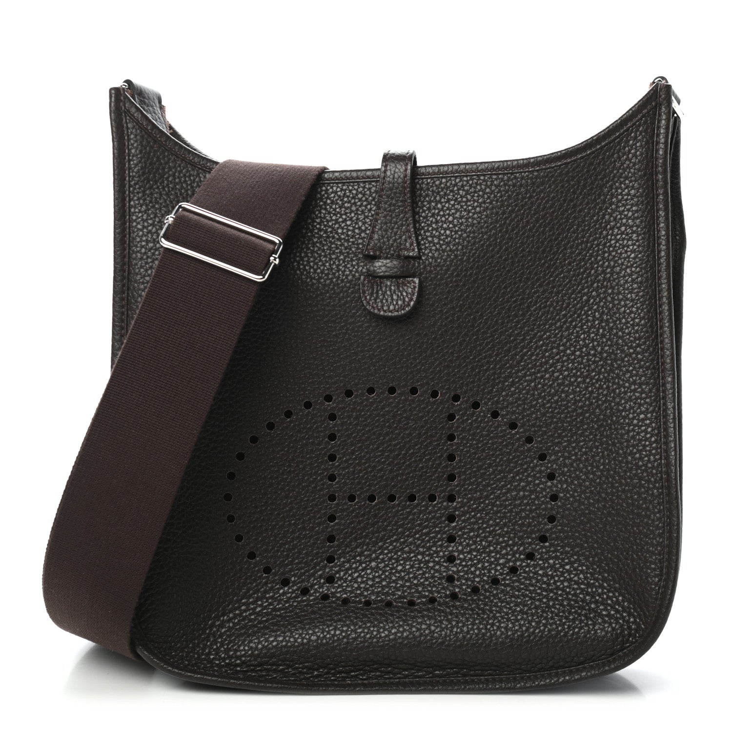 Hermes Taurillon Clemence Evelyne III PM Chocolate 1 of 9