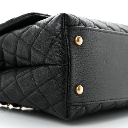 Chanel Caviar Lizard Quilted Small Coco Handle Flap Black 10 of 12