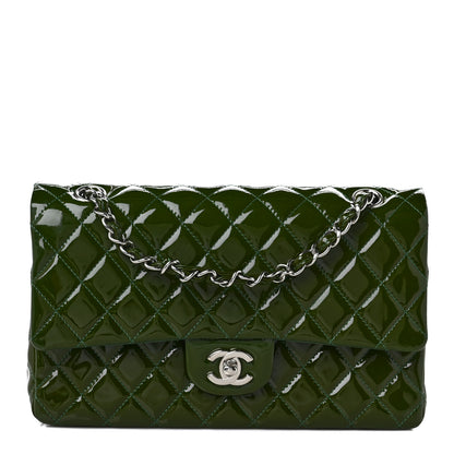 Chanel Patent Calfskin Quilted Medium Double Flap Green 1 of 8