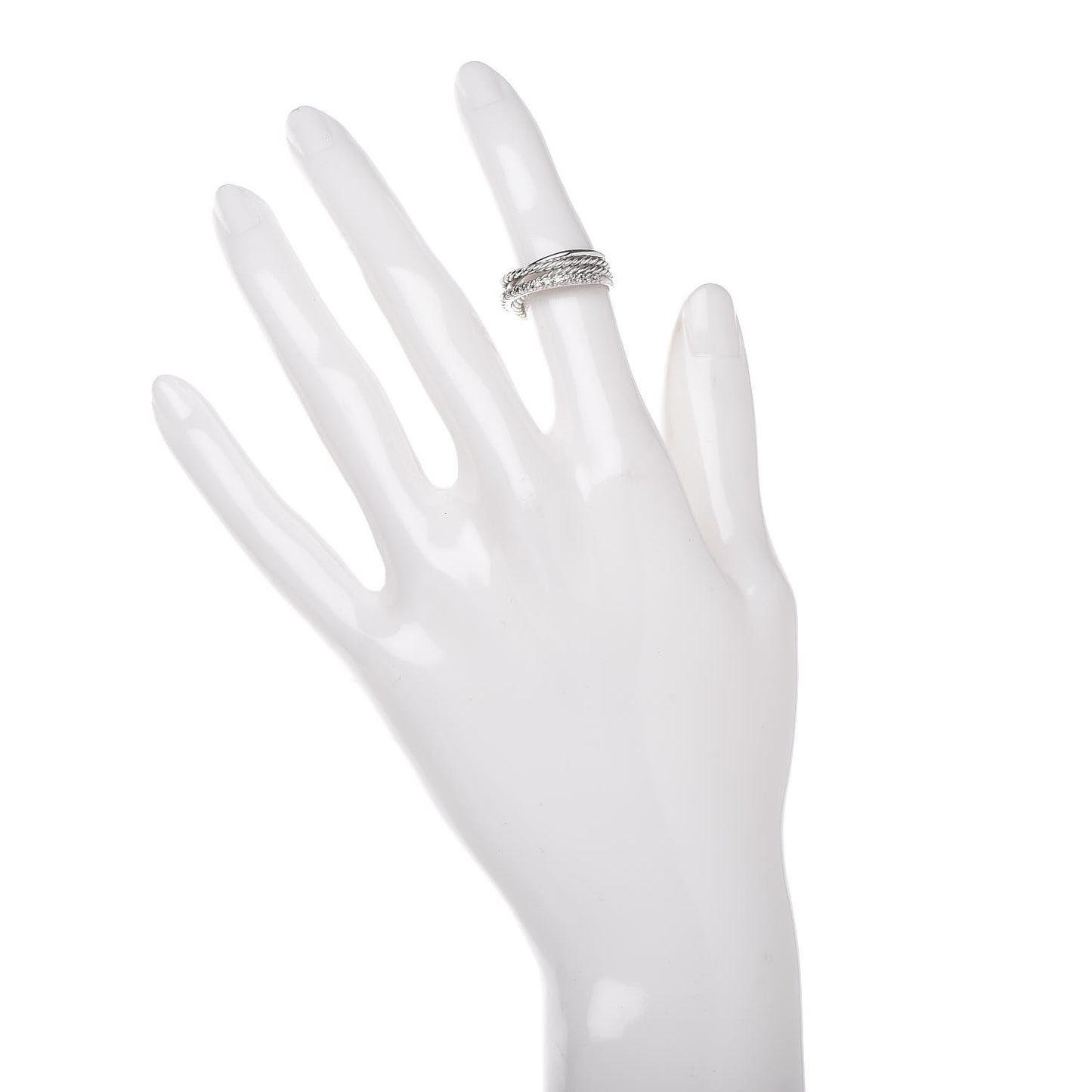 Sterling Silver Diamond 7mm Crossover Ring 47 4