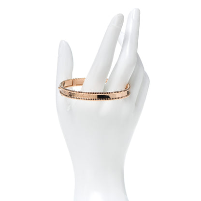 Van Cleef & Arpels 18K Rose Gold Perlee Signature Bangle Bracelet M 2 of 4