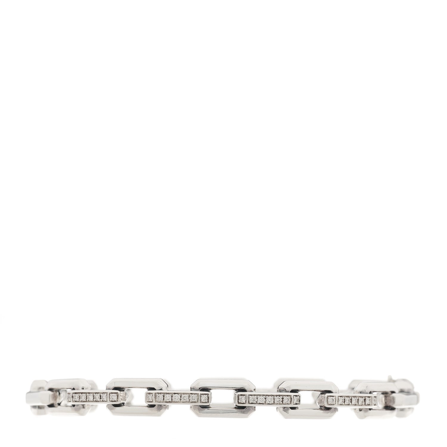 David Yurman Sterling Silver Diamond 7mm Stax Link Bangle Bracelet 1 of 3