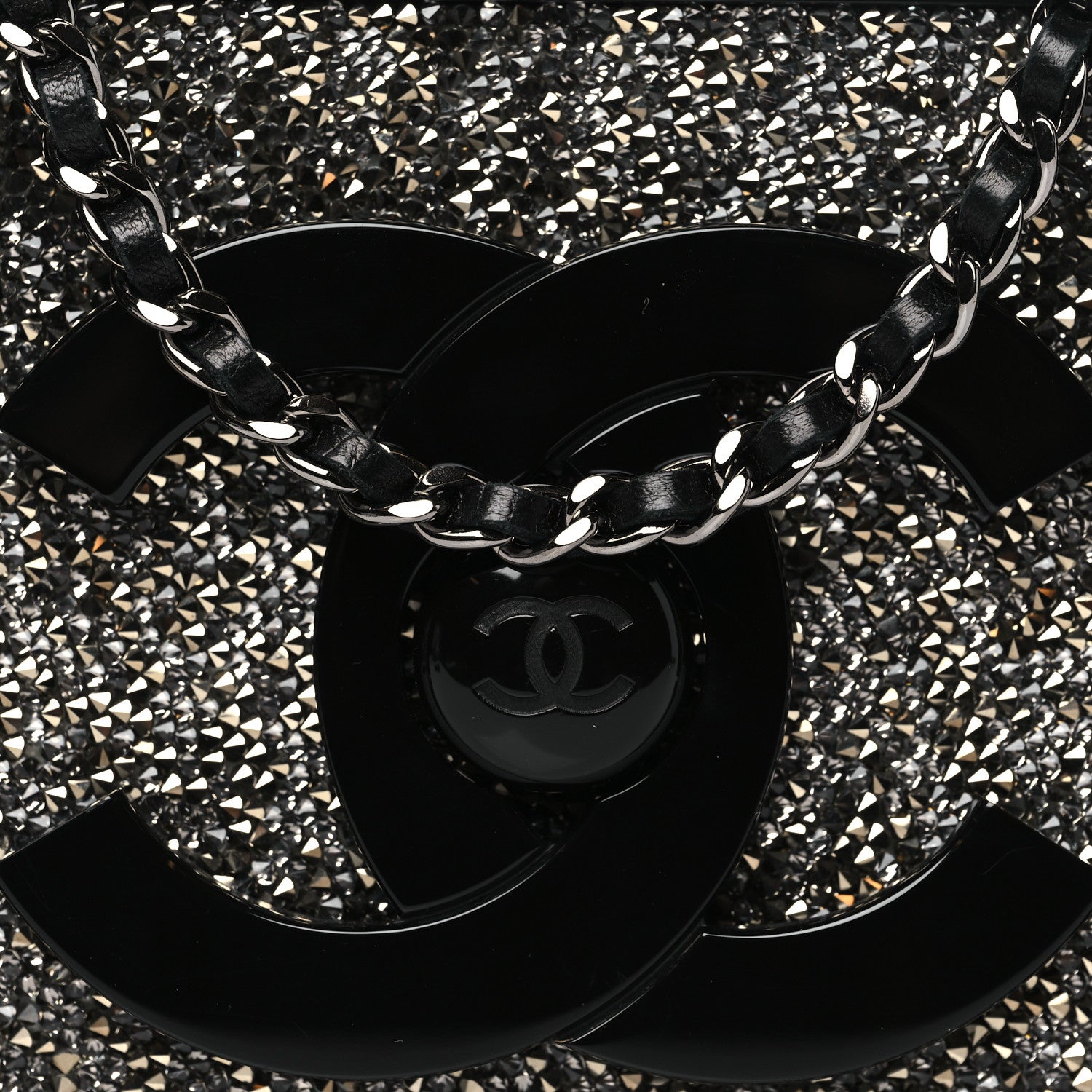 Chanel Plexiglass Crystal Lego Clutch Black 8 of 10