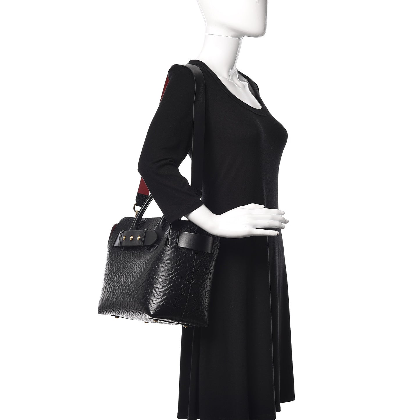 Calfskin Embossed Monogram Small Belt Bag Black