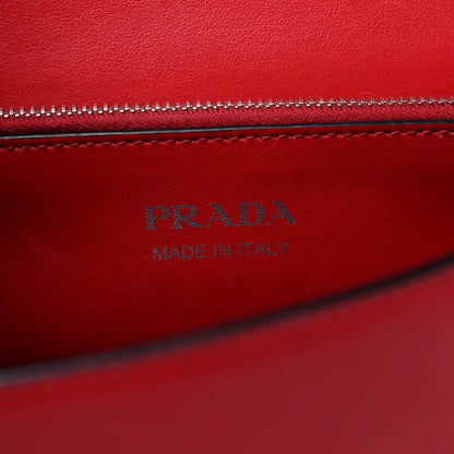 Prada Saffiano City Calfskin Studded Large Elektra Shoulder Bag Fuoco Black 6 of 11