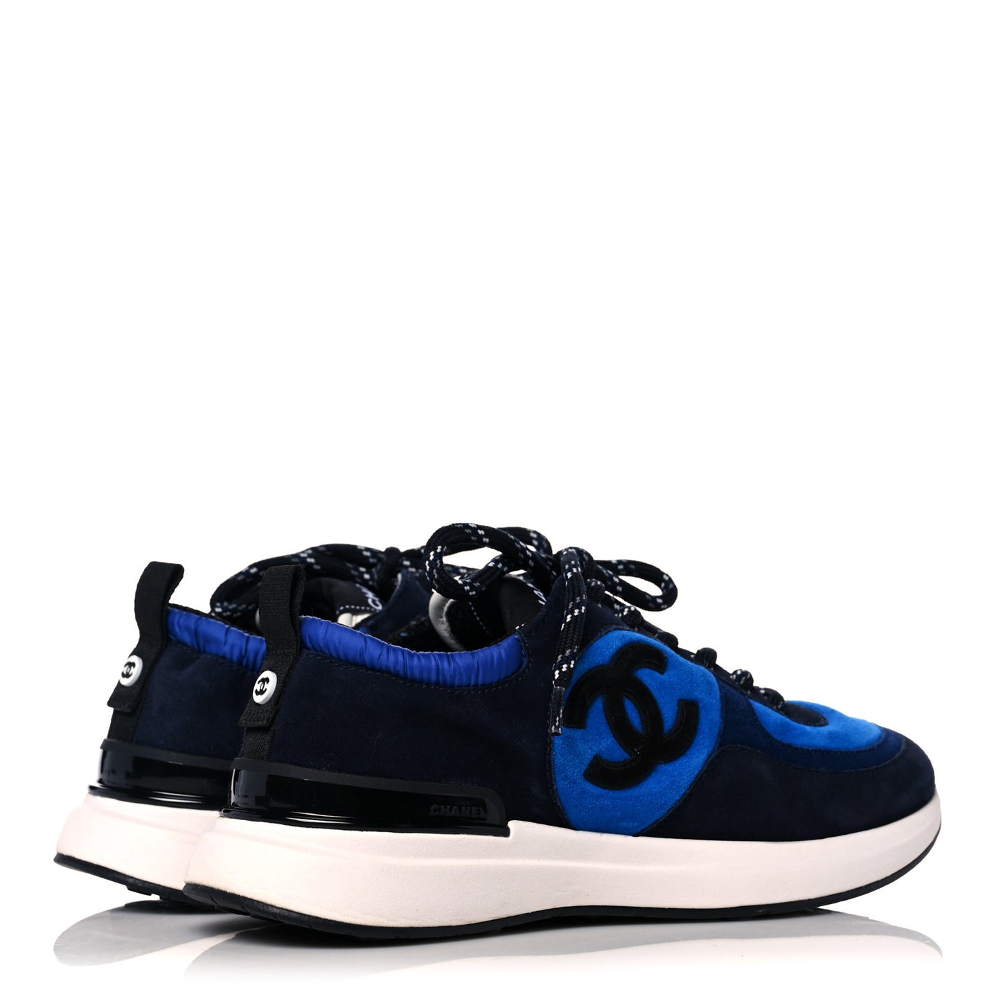 Suede Calfskin CC Sneakers 38 Blue Navy Dark Navy