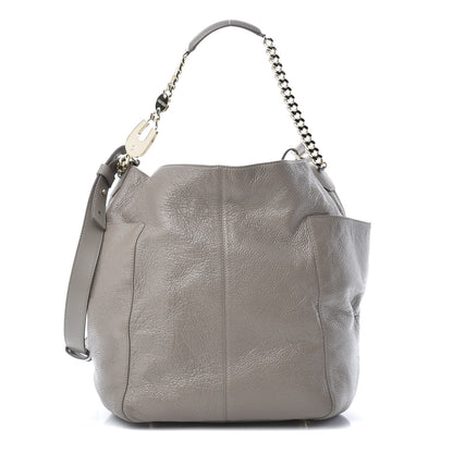 Jimmy Choo Glossy Grained Deerskin Anna Shoulder Bag Moonstone 1 of 10