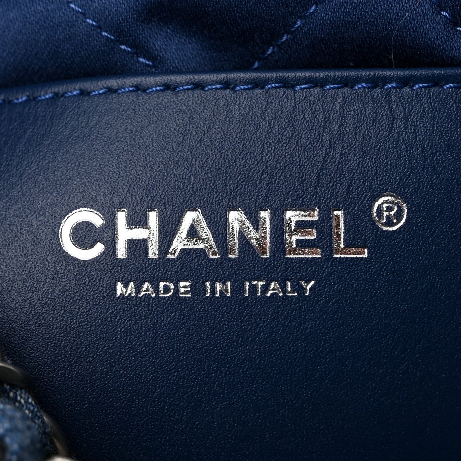 Chanel Washed Denim Quilted Studded Mini Chanel 22 Blue 6 of 11