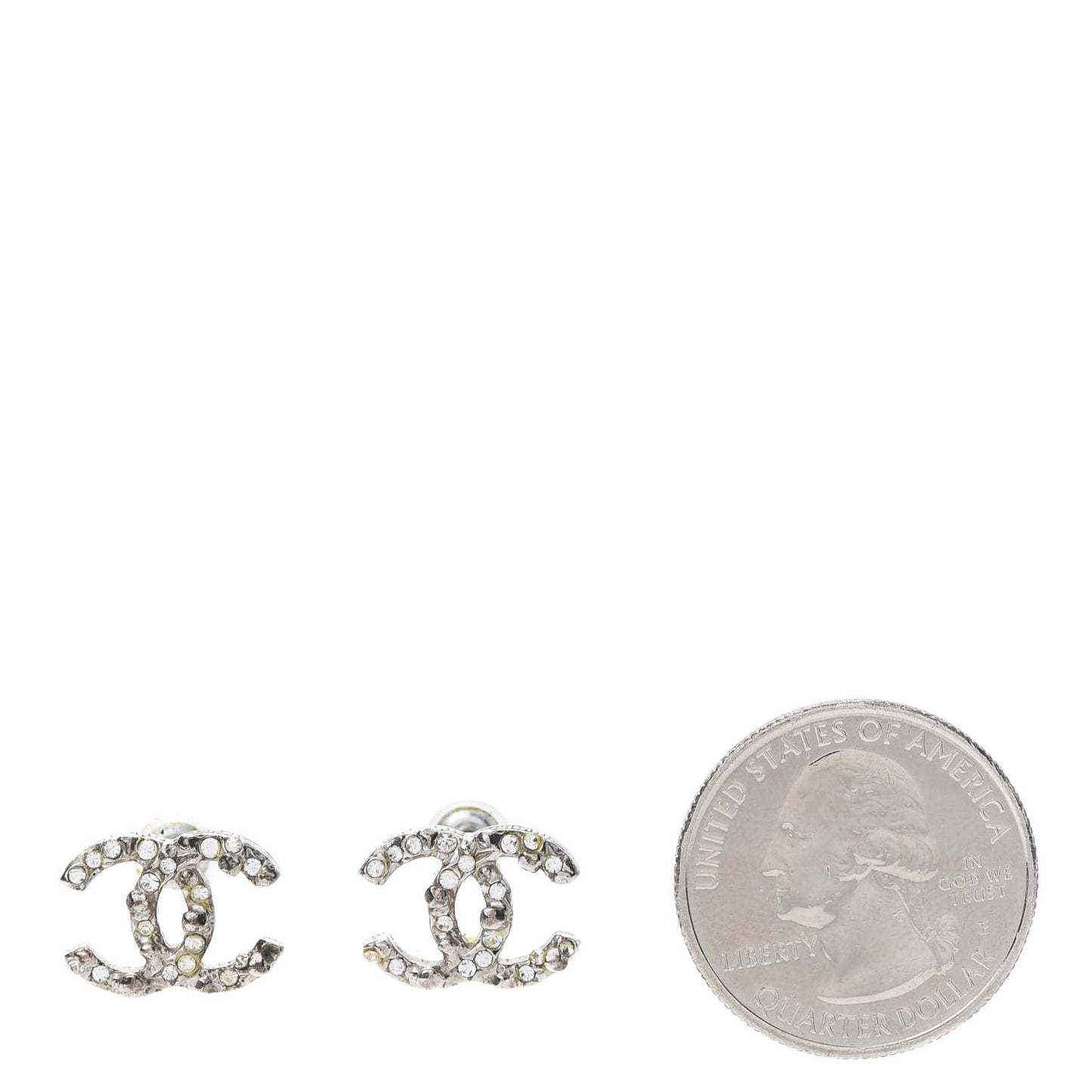 Crystal CC Earrings Silver