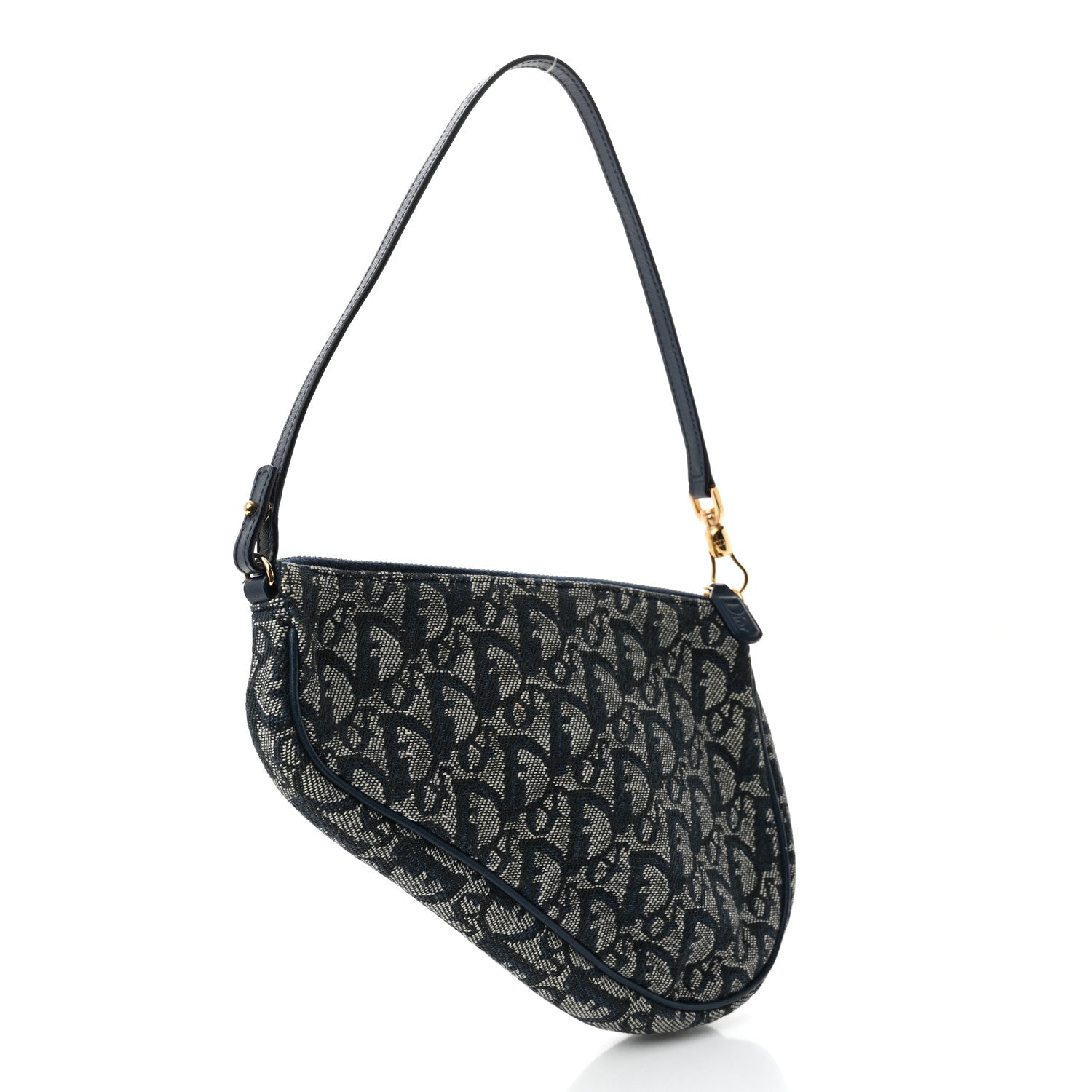 Christian Dior Monogram Mini Saddle Pochette Navy 3 of 10