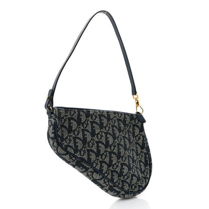 Christian Dior Monogram Mini Saddle Pochette Navy 3 of 10