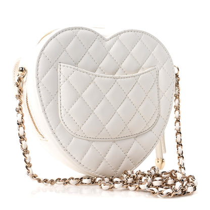 Chanel Lambskin Quilted CC In Love Heart Bag White 3 of 11