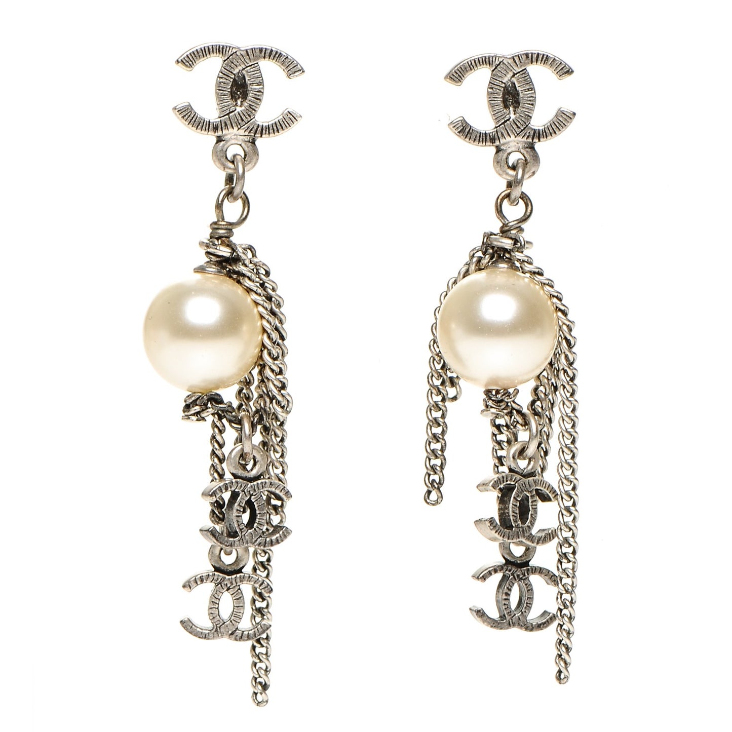 Ruthenium Pearl CC Drop Earrings