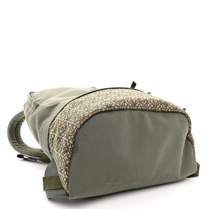 Loewe Jacquard Anagram Calfskin Round Slim Backpack Khaki Green 4 of 9
