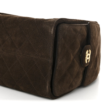 Chanel Suede Quilted Small Chanel 25 Handbag Dark Brown 10 of 11