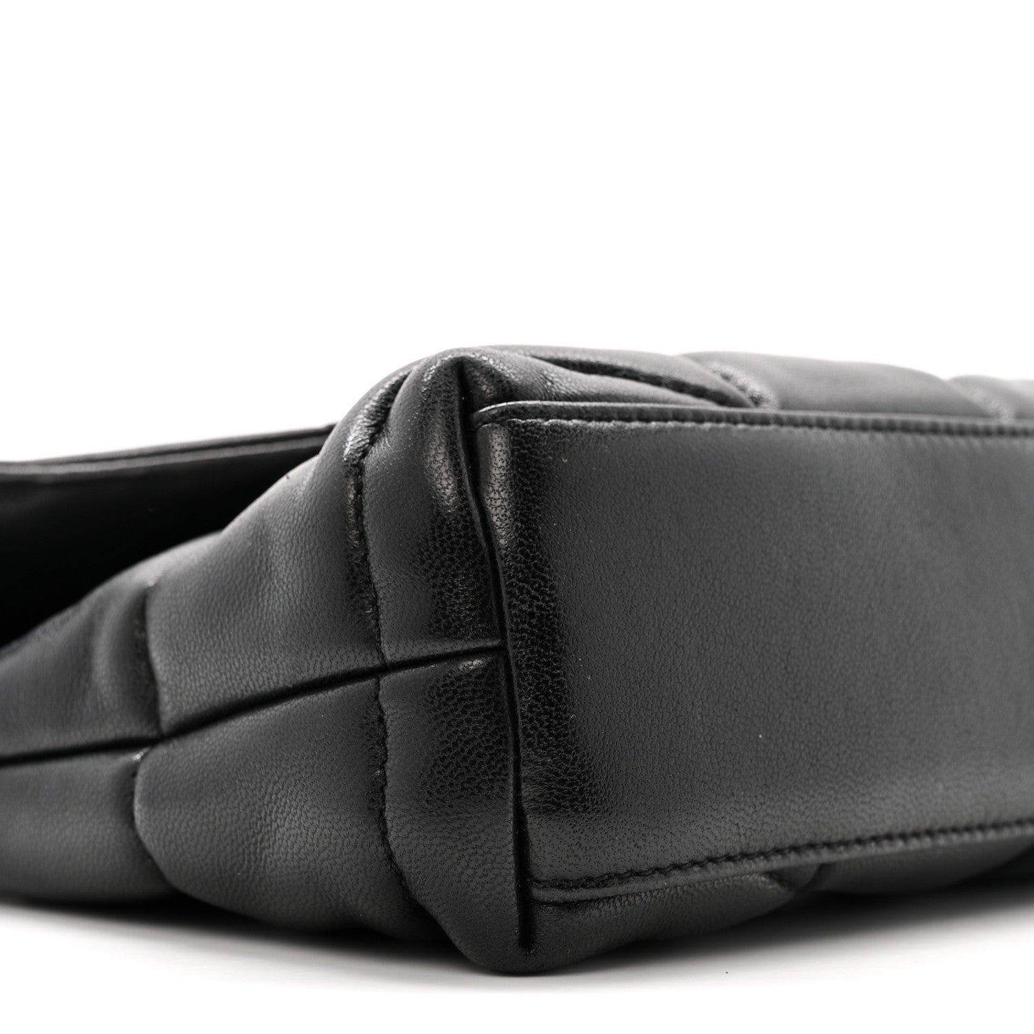Saint Laurent Lambskin Quilted Toy Loulou Puffer Monogram Chain Satchel Black 9 of 13
