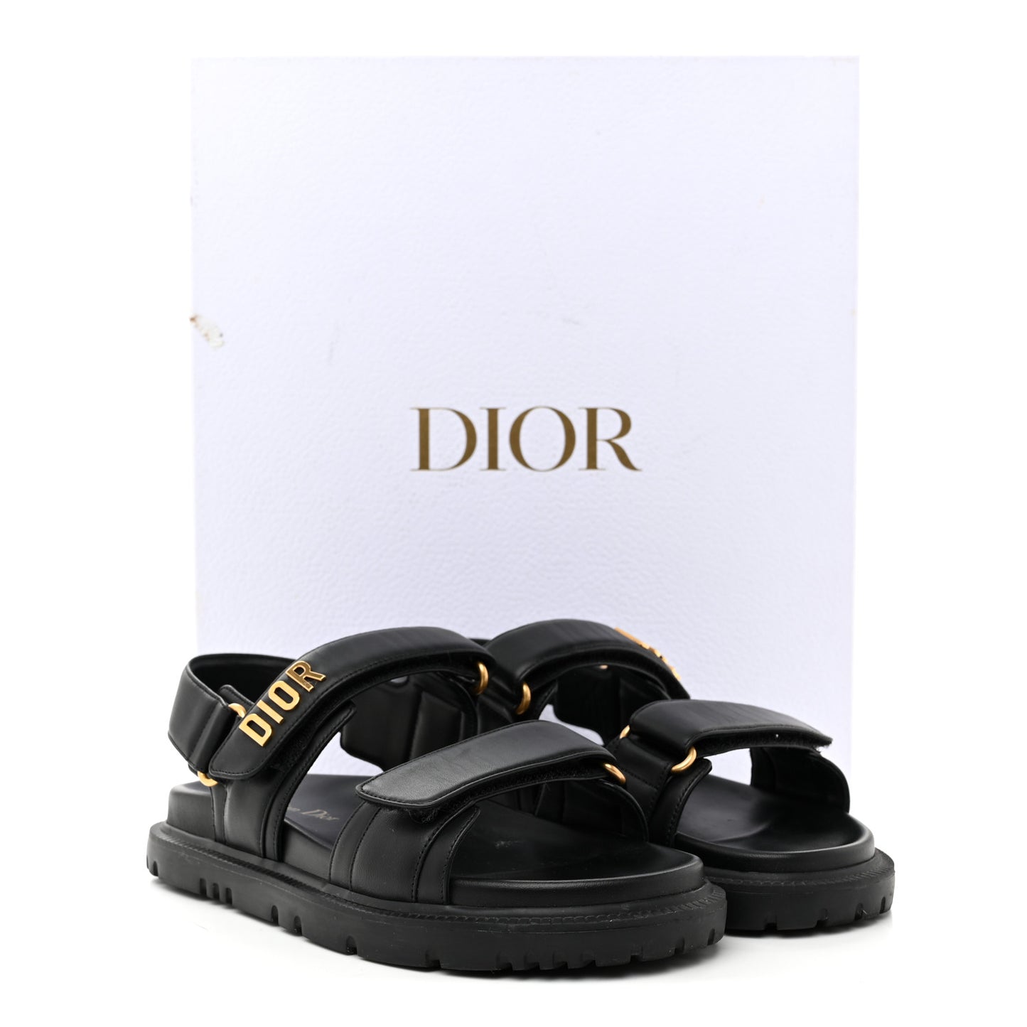 Lambskin Dioract 10mm Sandals 36.5 Black