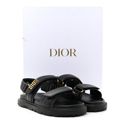 Christian Dior Lambskin Dioract 10mm Sandals 36.5 Black 10 of 10