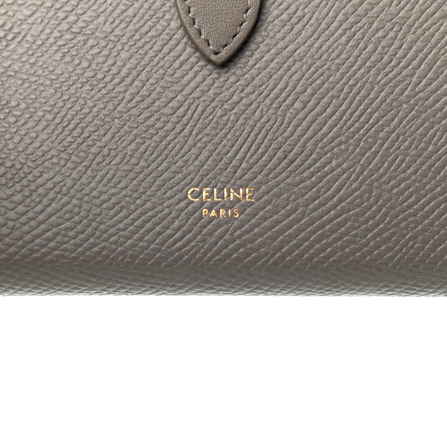 Grained Calfskin Medium Multifunction Strap Wallet Grey