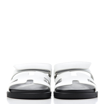 Hermes Calfskin Womens Chypre Sandals 36.5 White 2 of 10