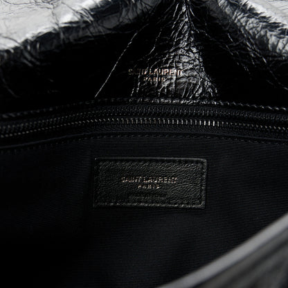 Saint Laurent Crinkled Calfskin Matelasse Monogram Medium Niki Chain Satchel Black 6 of 11