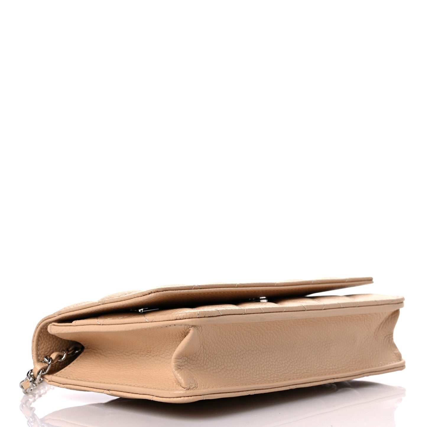 Caviar Quilted Wallet On Chain WOC Beige