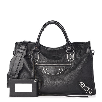 Balenciaga Chevre Silver Metallic Edge Hardware City Black 1 of 9