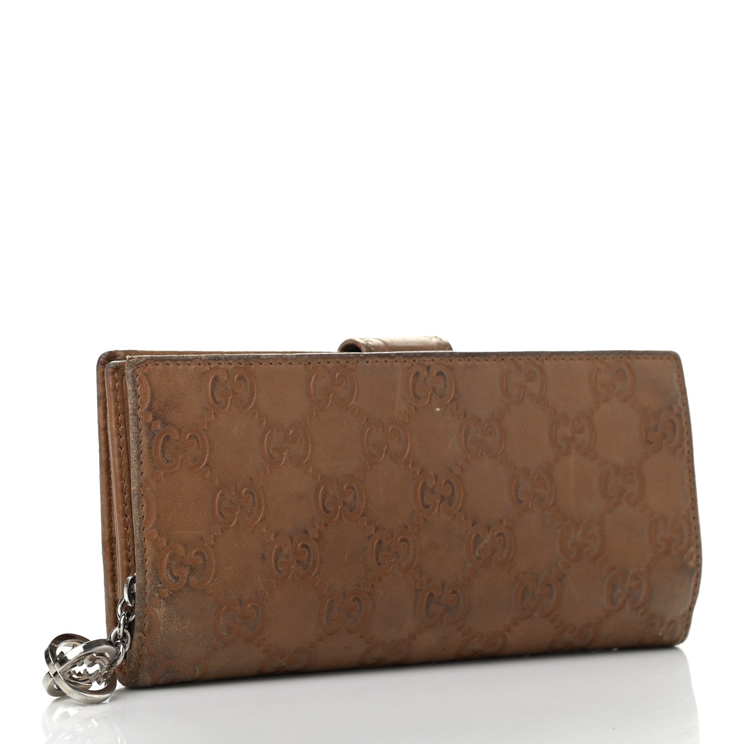 Gucci Guccissima Twins Continental Flap Wallet Brown 3 of 14