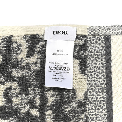 Christian Dior Cotton Toile De Jouy Reverse Towel Grey Ivory 4 of 4