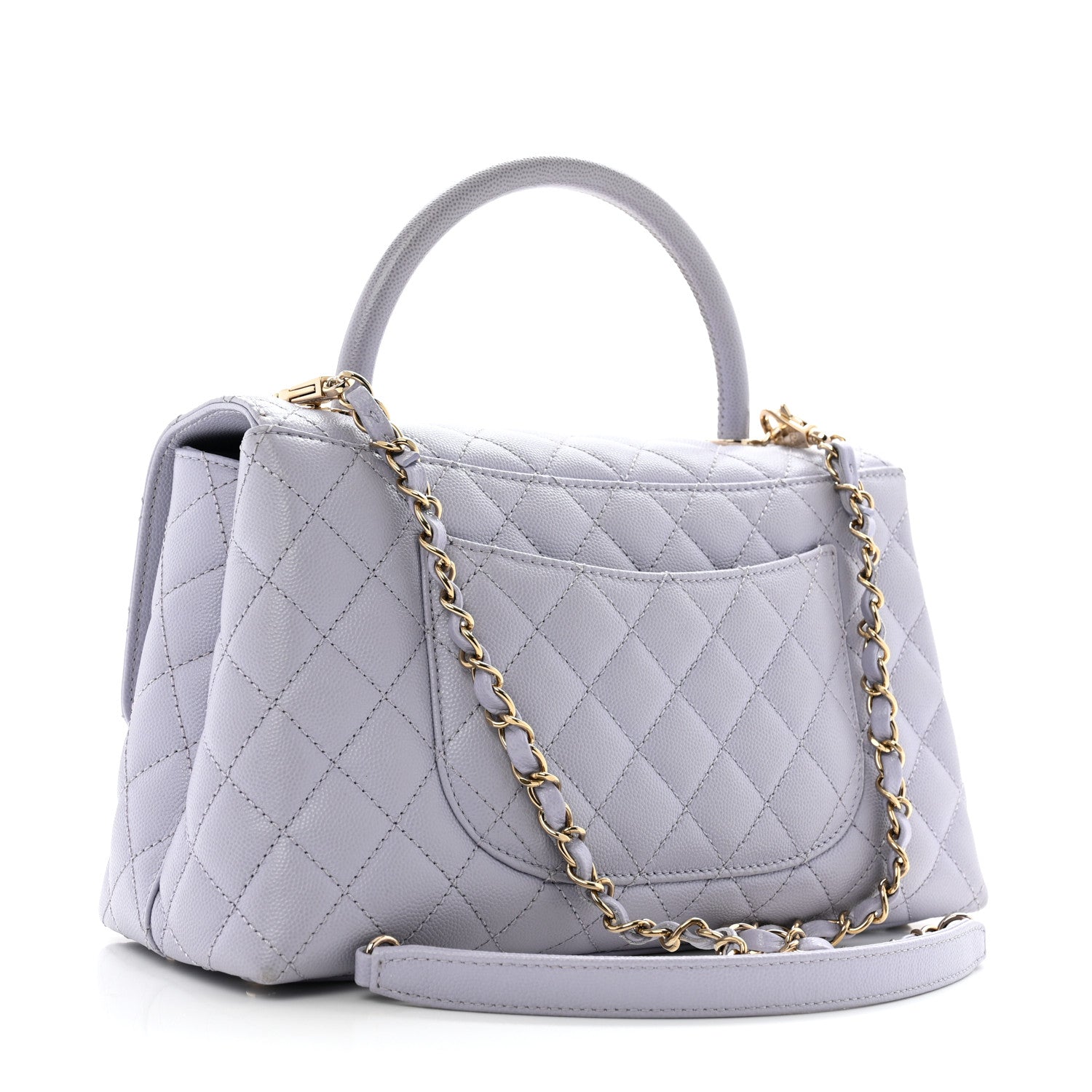 Chanel Caviar Quilted Small Coco Handle Flap Light Purple 3 of 15