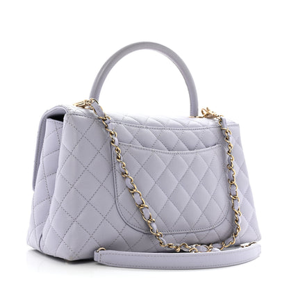 Chanel Caviar Quilted Small Coco Handle Flap Light Purple 3 of 15
