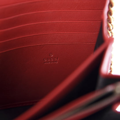 Gucci Calfskin Matelasse GG Marmont Chain Wallet Hibiscus Red 9 of 11