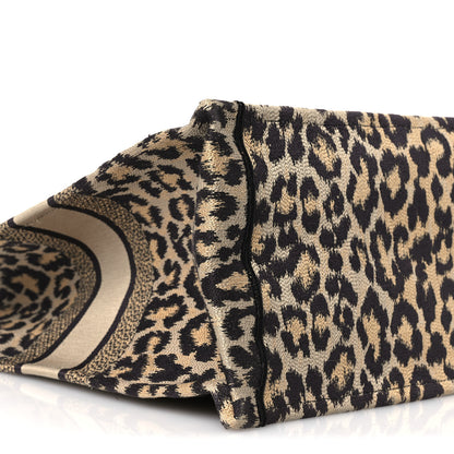 Christian Dior Canvas Mizza Embroidered Large Leopard Book Tote Beige 9 of 12