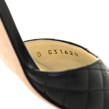 Chanel Lambskin Quilted CC Sandals 35.5 Black White 8 of 8
